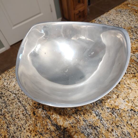 Nambe 528 Silver Alloy Mid Century Modern Tri Corner Storage Bowl - Picture 3 of 8